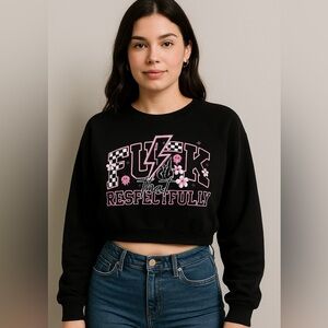 Sassy Long Sleeve half top Sweatshirt size Small